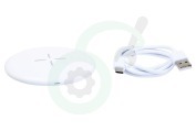 Universeel  MHQIS10W001WHT Fast Wireless QI Charger White geschikt voor o.a. Alle toestellen geschikt voor draadloos opladen