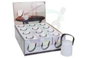 Calex  4001000600 Tafellamp Display, 12 Stuks, Wit Glas Zwart Handvat geschikt voor o.a. 3x AA batterijen (niet inbegrepen)