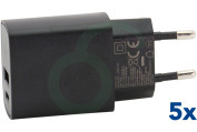 Grab 'n Go GNG371  USB Oplader 20W USB-C + USB-A Wall Charger, Zwart geschikt voor o.a. Universeel gebruik