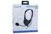 Ewent Oortje EW3565 USB Headset met Microfoon en Volumeregeling geschikt voor o.a. Handsfree