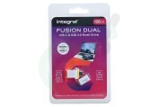 Integral  INFD128GBFUSDUAL3.0- Fusion Dual Flash Drive USB-C & USB 3.1 Gen 1 128GB geschikt voor o.a. USB-C & USB 3.1 Gen 1