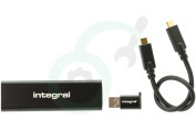 Integral INSSD500GPORT3.2SLIMX SlimXpress Portable  SSD 500GB geschikt voor o.a. USB 3.2 Gen 2