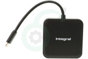 Integral  INCRMULTI3.0-C Multislot USB C Memory Card Reader geschikt voor o.a. Micro SD, SC, Compact Flash, Memory Stick Duo, Pro Duo
