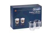DeLonghi 5513284441 DLSC301 Koffiezetapparaat Kopjes Creamy collection geschikt voor o.a. Set van 6 cappuccino glazen