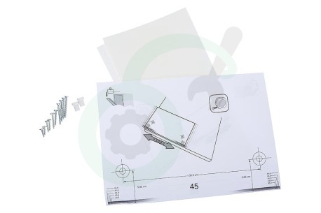 Hotpoint Vaatwasser 534183, C00534183 301749, C00301749 Bevestigingsset Installatieset 45/60cm