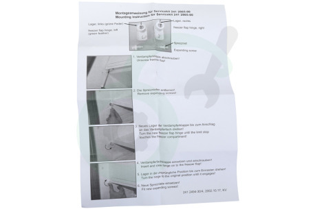 Electrolux Koelkast 207999317 Scharnierset vriesvakklep