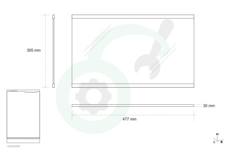 Sauter Koelkast 2251531063 Glasplaat Glasplaat incl. strips