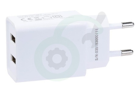Easyfiks 50041746 USB oplader 230V 2,1A/5V 2-poort wit