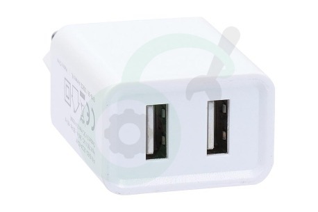 Easyfiks 50041746 USB oplader 230V 2,1A/5V 2-poort wit