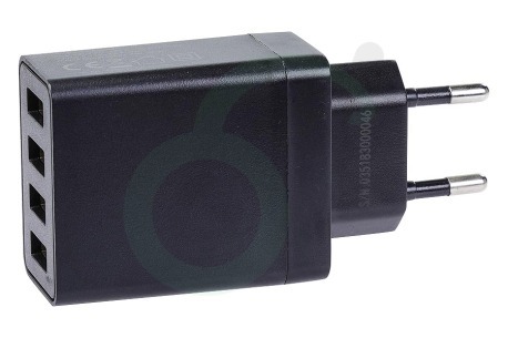 Easyfiks 50042846 USB oplader 230V 4,8A/5V 4-poort zwart