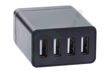 Easyfiks 50042846 USB oplader 230V 4,8A/5V 4-poort zwart