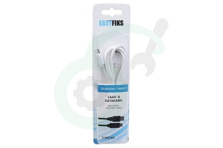 Easyfiks  50062456 C-type USB laad en data kabel 200 cm wit