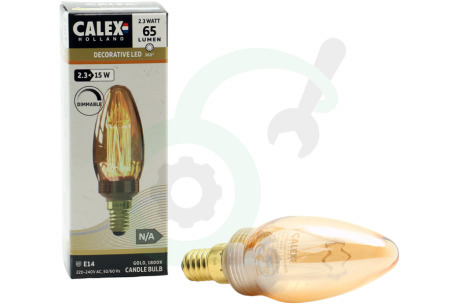 Calex  1201001600 LED Glassfiber C35 Kaars Goud SMD Dimbaar E14 2,3W