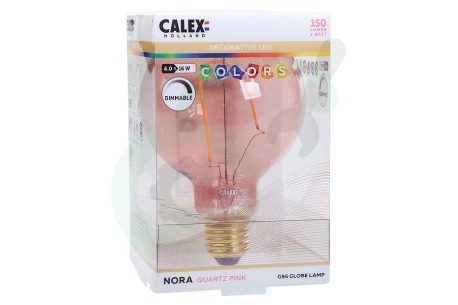 Calex 426232 Colors Nora G95 Quartz Pink LED lamp 4W Dimbaar