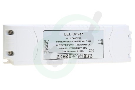 Tradim  LD60CV12 Tradim 12V dimbare LED driver 60W