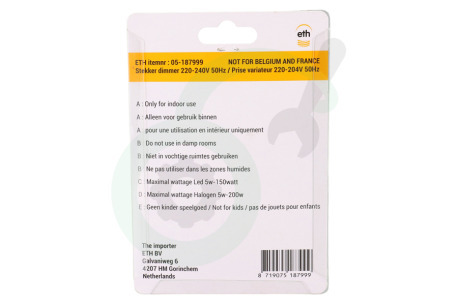 Universeel 05-187999 LED stekkerdimmer