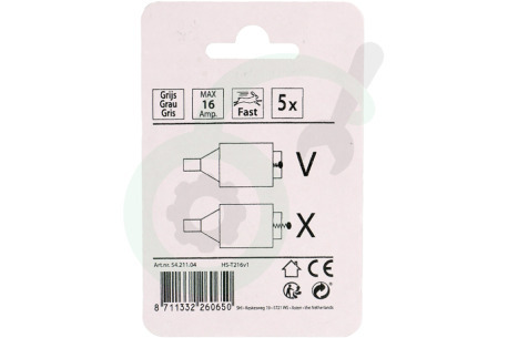 Q-Link 5421104 Zekering 16A 500V snel grijs, 16 ampere