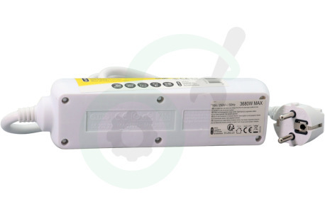 Exin 5520223 Tafelcontactdoos 3x1,5mm2 3500W 16A RA wit 1,5M + schakelaar
