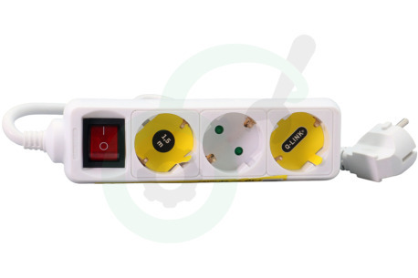Exin 5520223 Tafelcontactdoos 3x1,5mm2 3500W 16A RA wit 1,5M + schakelaar