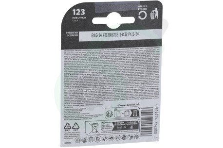 Duracell DL123A CR123A Foto batterij