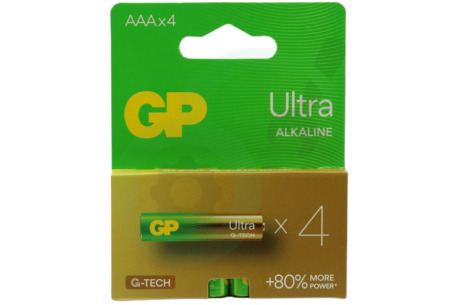 GP  GPULT24A255C4 LR03 AAA batterij GP Alkaline Ultra 1,5V 4 stuks
