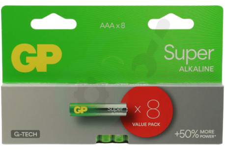 GP  GPSUP24A378C8 LR03 AAA batterij GP Super Alkaline Multipack 1,5V 8 stuks
