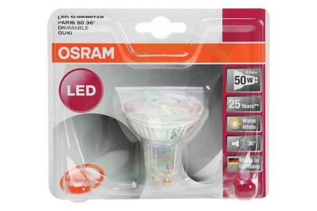 Osram  4052899390171 LED Superstar Par 16 36 Graden Dimbaar 4.6W GU10 350lm