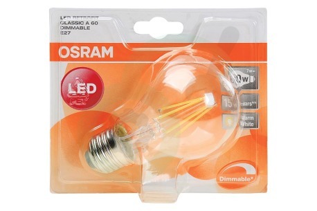 Osram  4052899961869 LED Retrofit Classic A60 Dimbaar Helder 7W E27 806lm 270