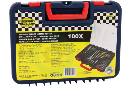 Benson 012023 Boor en Bitset 100 Delig + Koffer