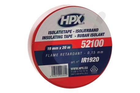 HPX  IR1920 52100 PVC Isolatietape Rood 19mm x 20m