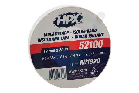 HPX  IW1920 52100 PVC Isolatietape Wit 19mm x 20m