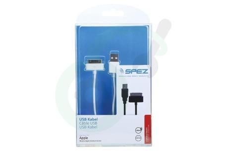 Spez  10552 USB Kabel USB naar Apple Dock, Wit, 100cm