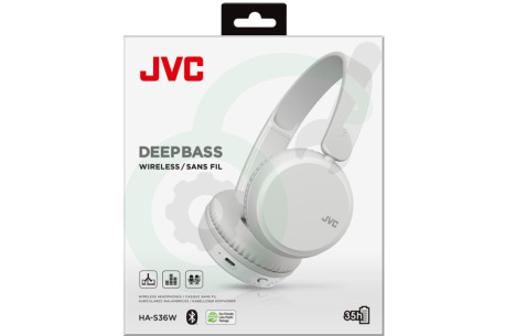 JVC  HAS36WWU HA-S36W Deep Bass Draadloze Hoofdtelefoon Wit