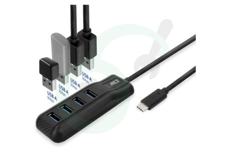 ACT AC6420 USB-C hub 3.0, 4 poorts USB-A