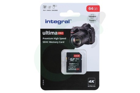 Integral  INSDX64G-100/70V30 V30 UltimaPro X2 SDXC Memory Card 64GB