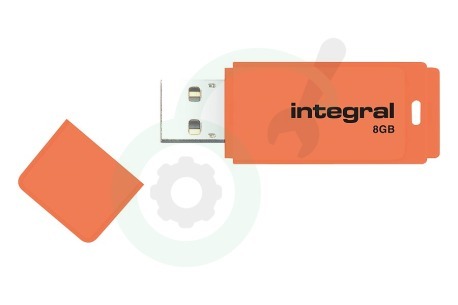 Integral  INFD8GBNEONOR Memory stick 8GB Neon Orange USB Flash Drive