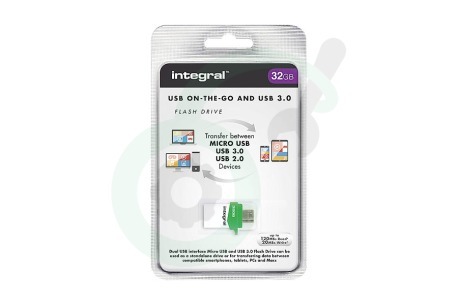 Integral  INFD32GBMIC3.0-OTG Micro Fusion USB 3.0 OTG Flash Drive 32GB