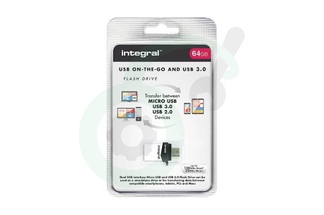 Integral  INFD64GBMIC3.0-OTG Micro Fusion USB 3.0 OTG Flash Drive 64GB