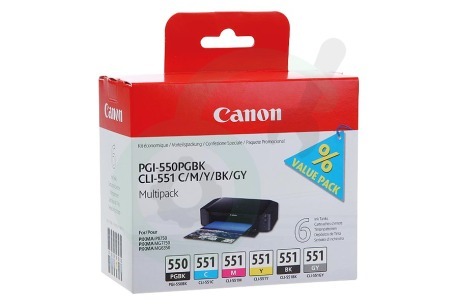 Canon  CANBP550P Inktcartridge PGI 550 CLI 551 Multipack BK/BK/GY/C/M/Y