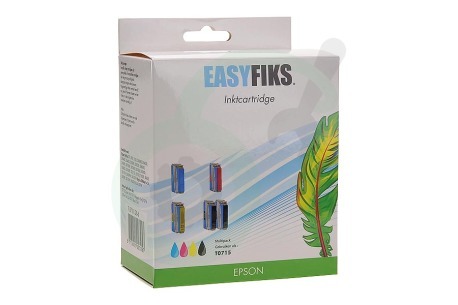 Easyfiks Epson printer C13T07154010 Inktcartridge T0715 Multipack BK/BK/C/M/Y