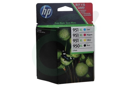 HP Hewlett-Packard  C2P43AE HP 950 + 951 XL Combi Pack Inktcartridge No. 950XL/951XL Multipack BK/C/M/Y