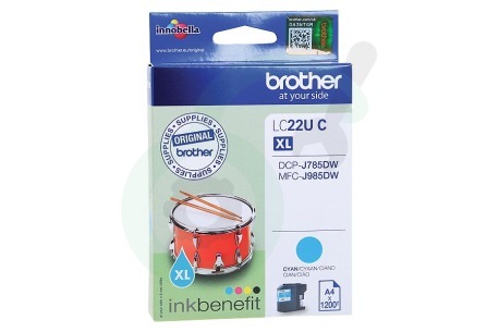 Brother  BROI22UC LC-22UC XL Blauw Inktcartridge LC22UC XL Cyan