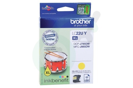 Brother  BROI22UY LC-22UY XL Geel Inktcartridge LC22UY XL Yellow