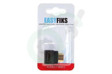 Easyfiks Verloopstekker, HDMI Male - Contra Female, Haaks 270 Gr.