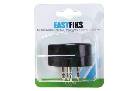 Easyfiks BME844 Telefoon Stekker RJ11 6p4c Female - PTT Male, Zwart, NL
