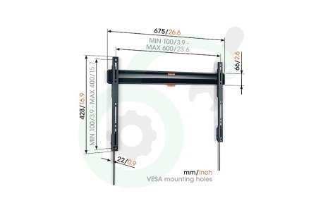 Vogel's 3836050 TVM3605 Vaste TV Beugel 40 - 100 inch