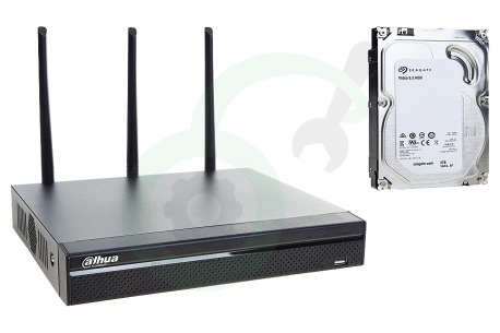 Easy4ip  DH-NVR4104HS-W-S2+DI 4-Kanaals Wifi Netwerk Video Recorder met HDD 2TB SATA