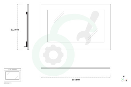 Chef Oven-Magnetron 140063857019 Deurglas Buitenkant