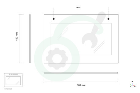 Smeg Oven-Magnetron 692532753 Deur Buiten van oven, glas