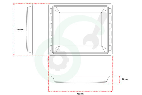 Pelgrim Oven-Magnetron DG9404822C DG94-04822C Bakplaat Geemailleerd 414x330mm